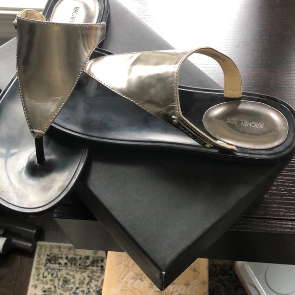 Rachel Zoe Shoes - Rachel Zoe S 7 Metallic Anthracite Sandal